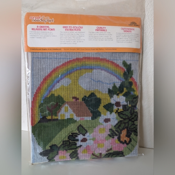 Rainbow Cottage Needlepoint Kit - Sunset Designs - Picture 2 of 2